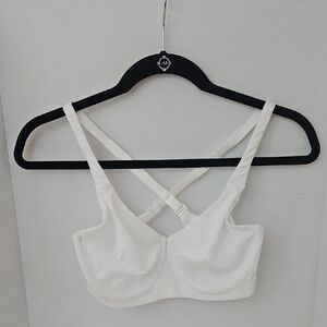 Natori | Women's White Recharge Sport Cross-Back Underwire Bra Sz 34C